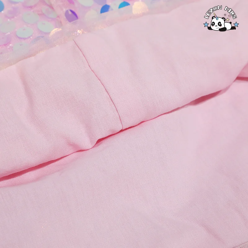 LEZONKIDS - Vestido de Verão de Alta Qualidade sem Mangas para Meninas, Vestido de Princesa com Lantejoulas e Manga de Tule